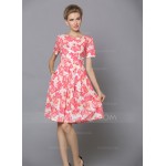 Polyester/Poplin With Print Above Knee Dress