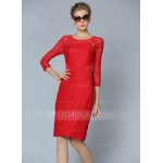 Polyester/Lace With Lace Knee Length Dress