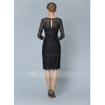 Polyester/Lace With Lace Knee Length Dress