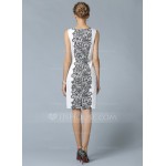 Polyester/Silk With Print Above Knee Dress