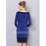 Polyester/Cotton/Jacquard With Stitching Above Knee Dress