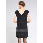 Polyester With Stitching Above Knee Dress