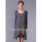 Cotton/Chiffon With Print Above Knee Dress