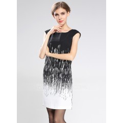 Polyester With Stitching Above Knee Dress