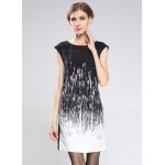 Polyester With Stitching Above Knee Dress